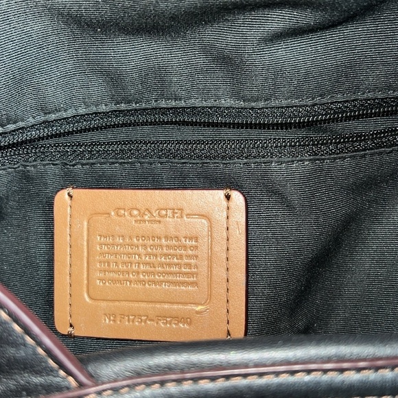 Coach Black & Brown Shoulder Handbag Features textured design & dual-tone straps - Picture 7 of 15